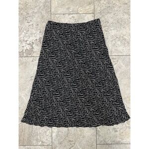 Talbots Bare Silk Petite 6 Midi Skirt Black and White Flawed READ DESCRIPTION